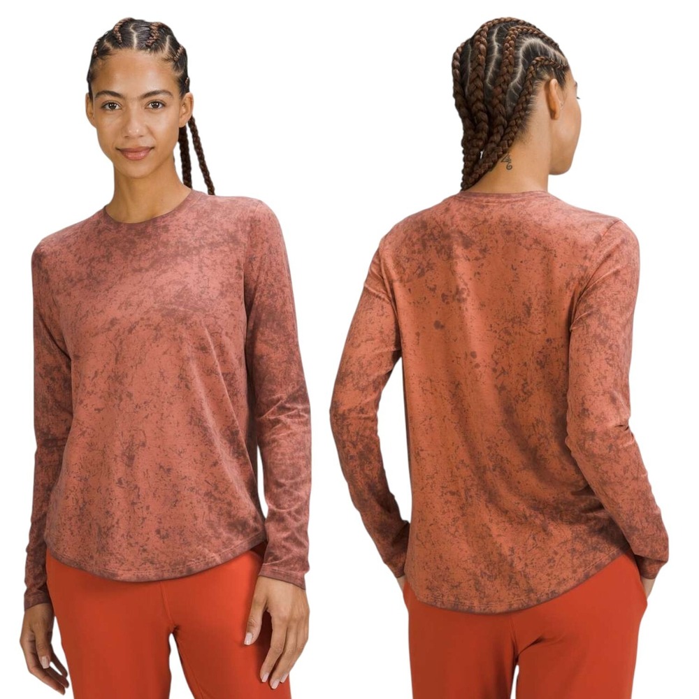 Lululemon Shirt Womens L‎ Cirrus Wash Canyon Rock Roasted Brown Black Granite